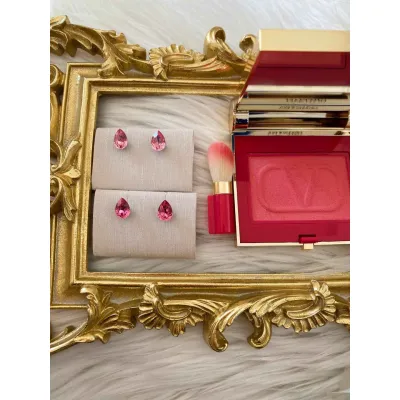 Carmen - Καρφωτά Σκουλαρίκια Δάκρυ Mini με Κρύσταλλα Swarovski Rose Shades