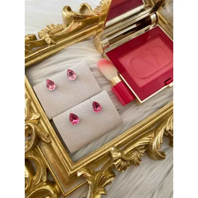 Carmen - Καρφωτά Σκουλαρίκια Δάκρυ Mini με Κρύσταλλα Swarovski Rose Shades