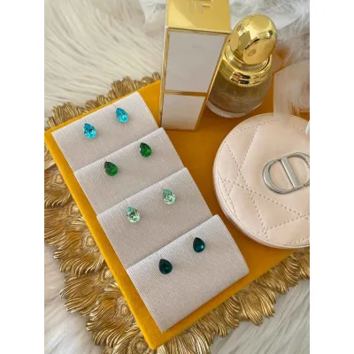Carmen - Καρφωτά Σκουλαρίκια Δάκρυ Petite με Κρύσταλλα Swarovski Green & Blue Shades
