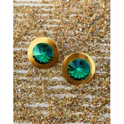 Charlotte Elegant Stud Earrings / Majestic Green