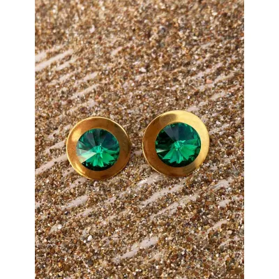 Charlotte Elegant Stud Earrings / Majestic Green
