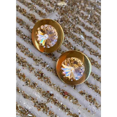 Charlotte Elegant Stud Earrings / Light Peach