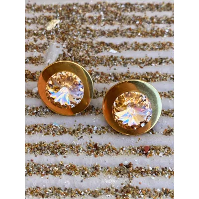 Charlotte Elegant Stud Earrings / Light Peach