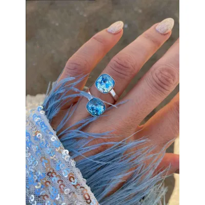 Coco Double Glow Ring / Aquamarine