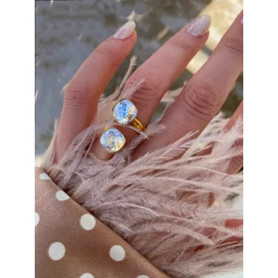 Coco - Δακτυλίδι από Ασήμι 925 & Κρύσταλλα Swarovski Moonlight