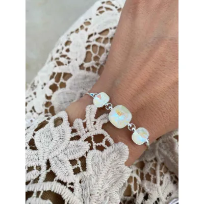 Coco - Βραχιόλι από Ασήμι 925 & Κρύσταλλα Swarovski Light Grey Delite