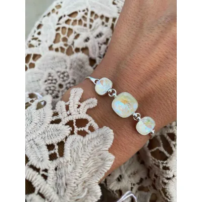 Coco - Βραχιόλι από Ασήμι 925 & Κρύσταλλα Swarovski Light Grey Delite