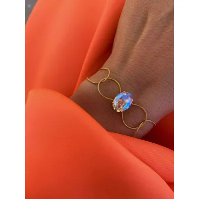 Esmeralda - Βραχιόλι με Κρύσταλλο Swarovski Light Rose Shimmer