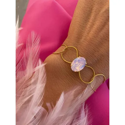 Esmeralda - Βραχιόλι με Κρύσταλλο Swarovski Rose Water Opal