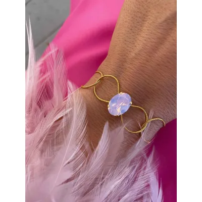 Esmeralda - Βραχιόλι με Κρύσταλλο Swarovski Rose Water Opal