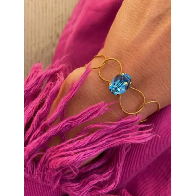 Esmeralda - Βραχιόλι με Κρύσταλλο Swarovski Aquamarine