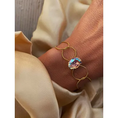 Esmeralda - Βραχιόλι με Κρύσταλλο Swarovski Light Rose Shimmer