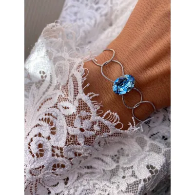 Esmeralda - Βραχιόλι με Κρύσταλλο Swarovski Aquamarine