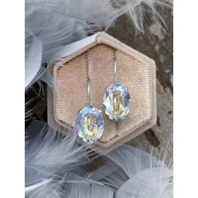 Esmeralda - Κρεμαστά Σκουλαρίκια  με Κρύσταλλο Swarovski Moonlight