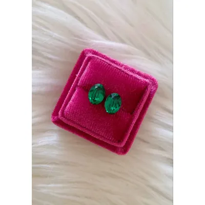 Lady Mini - Σκουλαρίκια Καρφωτά με Κρύσταλλα Swarovski Blue & Green 