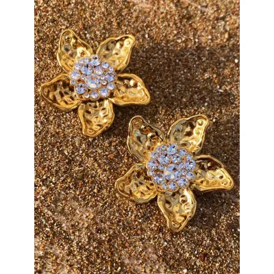 Lily - Σκουλαρίκια Λουλο΄υδι με Κρ΄υσταλλα Swarovski Crystal