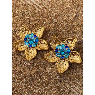 Flower Lily Earrings / Turquoise Combo