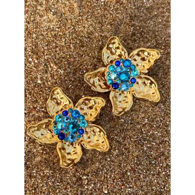 Flower Lily Earrings / Turquoise Combo