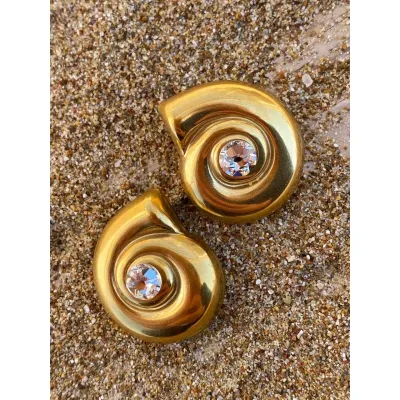Sea Snail Earrings / Crystal