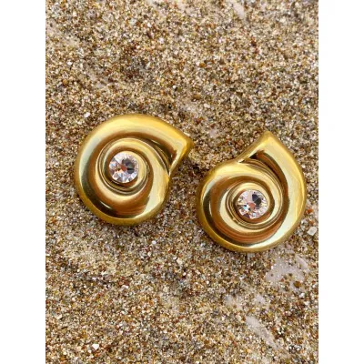 Sea Snail Earrings / Crystal