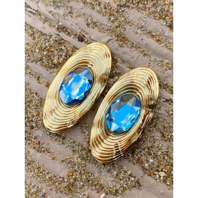 D'Ore - Σκουλαρίκια με Κρύσταλλα Swarovski Crystal Aquamarine