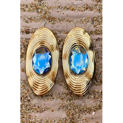 D'Ore - Σκουλαρίκια με Κρύσταλλα Swarovski Crystal Aquamarine