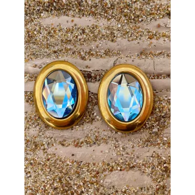 Duchess - Σκουλαρίκια με Κρύσταλλα Swarovski Aquamarine