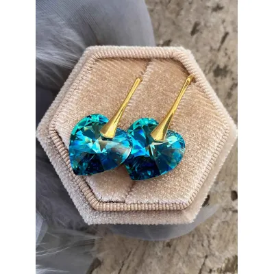 Hearts Classic Earrings / Bermuda Blue