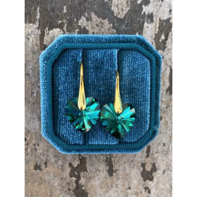 Hearts Classic Earrings / Emerald