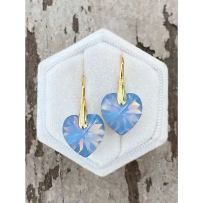 Hearts Classic Earrings / Air Blue Opal