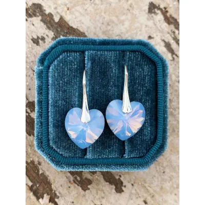 Hearts Classic Earrings / Air Blue Opal