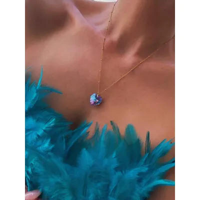 Bella Heart Classic - Κολιέ με Μενταγιόν Καρδιά & Κρύσταλλο Swarovski Vitrail Light