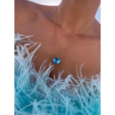 Heart Pendant / Aquamarine