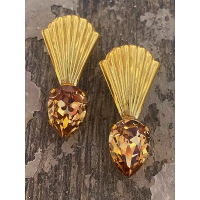 Jolie - Luxury Σκουλαρίκια με Κρύσταλλα Swarovski Topaz