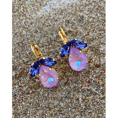 Juliette - Κρεμαστά Σκουλαρίκια με Κρύσταλλα Swarovski Laventer Delite