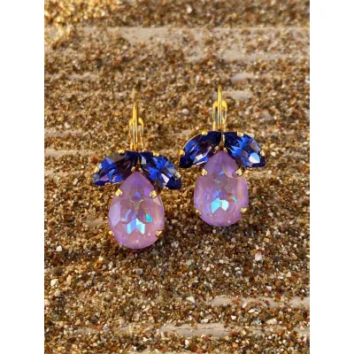 Juliette - Κρεμαστά Σκουλαρίκια με Κρύσταλλα Swarovski Laventer Delite