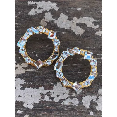 Kimberly - Σκουλαρίκια Κρίκοι με Κρύσταλλα Swarovski Crystal
