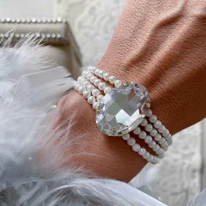 Lady Pearl - Βραχιόλι με Μαργαριτάρια & Κρύσταλλο Swarovski Crystal
