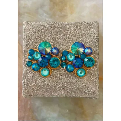 Margaret - Σκουλαρίκια με Κρυσταλλα Swarovski Dark Turquoise