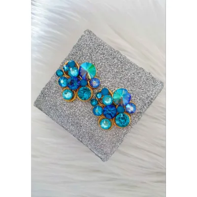 Margaret - Σκουλαρίκια με Κρυσταλλα Swarovski Dark Turquoise