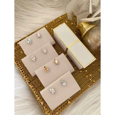Navette Petite Stud Earrings / Pastel Shades