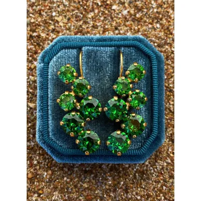 Radiant - Σκουλαρίκια με Κρύσταλλα Swarovski Majestic Green