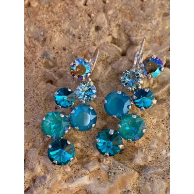 Radiant - Σκουλαρίκια με Κρύσταλλα Swarovski Turquoise Combo