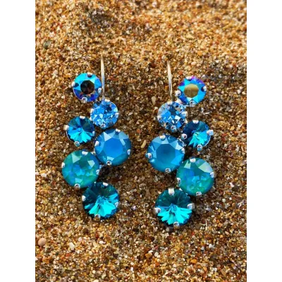 Radiant - Σκουλαρίκια με Κρύσταλλα Swarovski Turquoise Combo