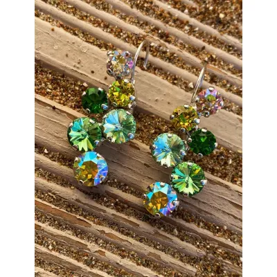 Radiant - Σκουλαρίκια με Κρύσταλλα Swarovski Green Combo