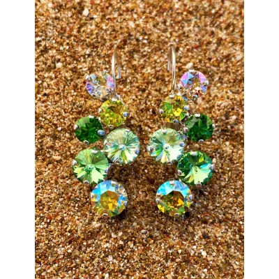 Radiant - Σκουλαρίκια με Κρύσταλλα Swarovski Green Combo