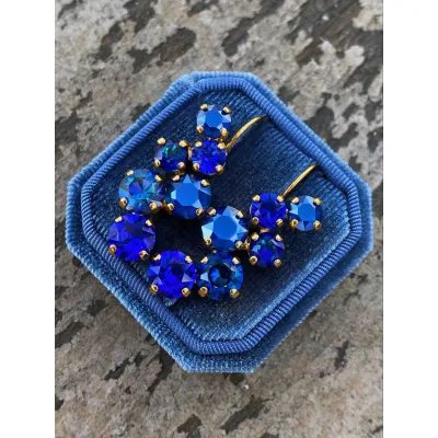Radiant - Σκουλαρίκια με Κρύσταλλα Swarovski Blue Combo