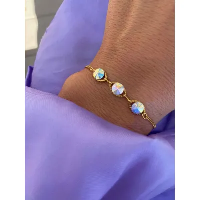 Rosalie Triple Crystal Bracelet / Iridescent