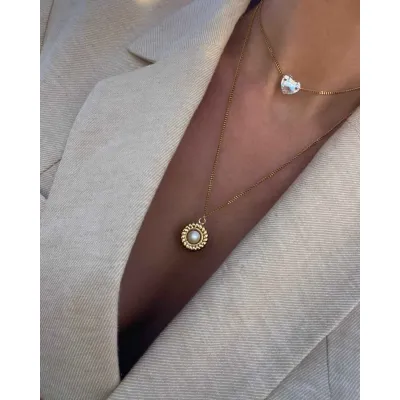 Royal Pearl Heart Set / Σετ με Τσοκερ Καρδιά & Μενταγιόν Πέρλα Swarovski