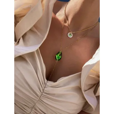 Mystic Green - Σετ Kολιέ με Κρύσταλλα Swarovski 
